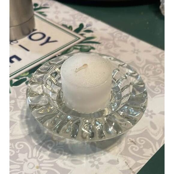 Vintage Crystallite 12 ct 3 in one Candle holder Holds 3 different sizes candle - Picture 5 of 5